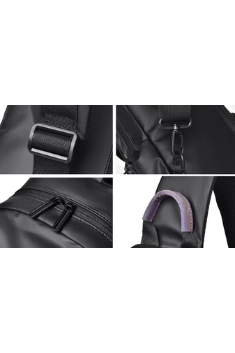 Tmavosivá crossbody taška Bonluo pre mužov vyrobená z nepremokavého materiálu Veľkosť 30*18*10cm