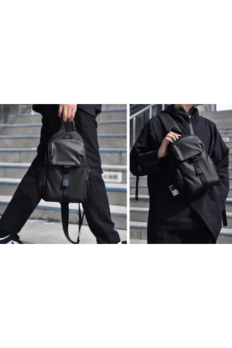 Tmavosivá crossbody taška Bonluo pre mužov vyrobená z nepremokavého materiálu Veľkosť 30*18*10cm