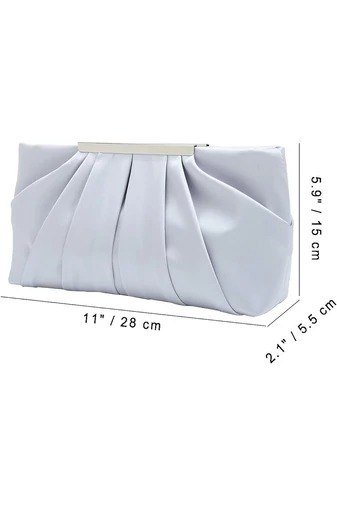 Bonluo strieborná dámska kabelka s odnímateľnou retiazkou (28 cm x 15 cm x 5,5 cm)