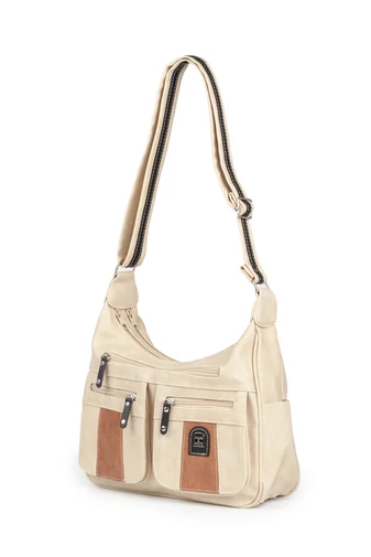 RJ  Béžová dámska crossbody kabelka z umelej kože