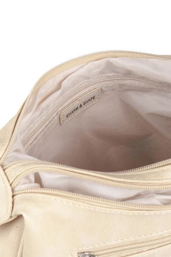 RJ  Béžová dámska crossbody kabelka z umelej kože
