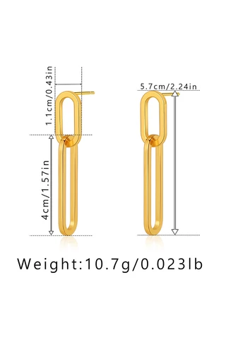 Elegantné medené náušnice pozlátené 18-karátovým zlatom s moderným geometrickým dizajnom