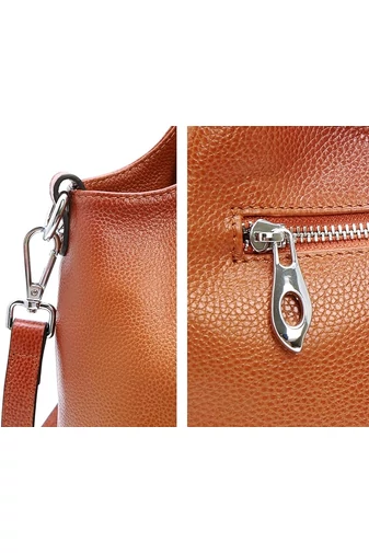 Elegantná hnedá kabelka Bonluo z imitácie kože (19*32*13cm)