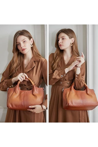 Elegantná hnedá kabelka Bonluo z imitácie kože (19*32*13cm)