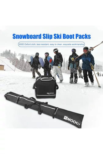 Súprava čiernych tašiek na snowboard alebo lyže s krytom Bonluo (40*38*25 cm)