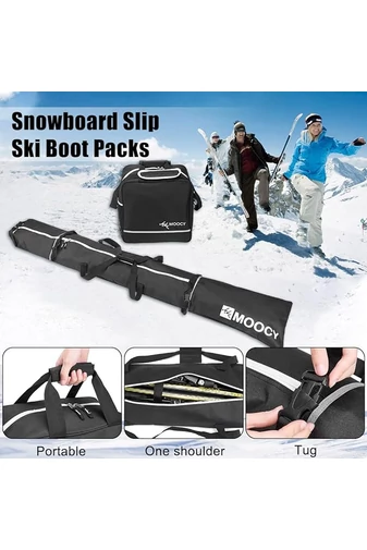Súprava čiernych tašiek na snowboard alebo lyže s krytom Bonluo (40*38*25 cm)