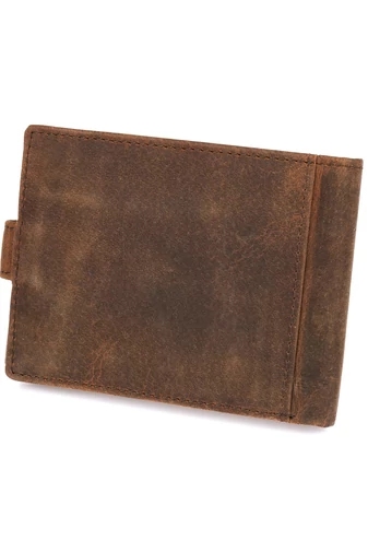 Bellugio Hnedá pánska peňaženka Vintage so vzorom jeleňa z prírodnej kože Veľkosť (9*12*2cm)