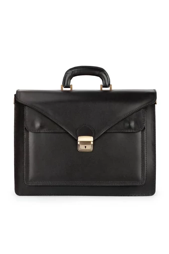 Maxmoda Veľká Unisex čierna aktovka z pravej kože (40*30*15cm)