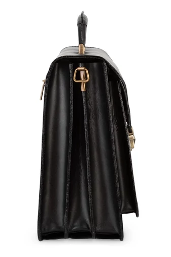 Maxmoda Veľká Unisex čierna aktovka z pravej kože (40*30*15cm)