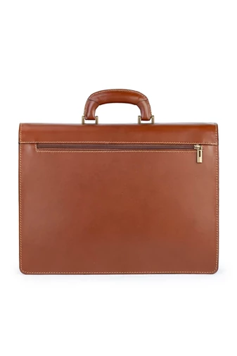 Maxmoda Veľká Unisex hnedá aktovka z pravej kože (40*30*15cm)