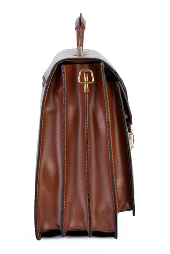 Maxmoda Veľká Unisex hnedá aktovka z pravej kože (40*30*15cm)