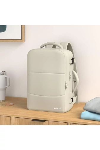  Multifunkčný Batoh Béžový Bonluo s veľkosťou pre 15,6-palcový laptop Wizzair 40*30*20cm