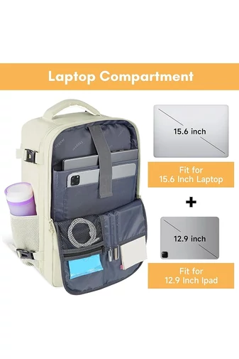  Multifunkčný Batoh Béžový Bonluo s veľkosťou pre 15,6-palcový laptop Wizzair 40*30*20cm