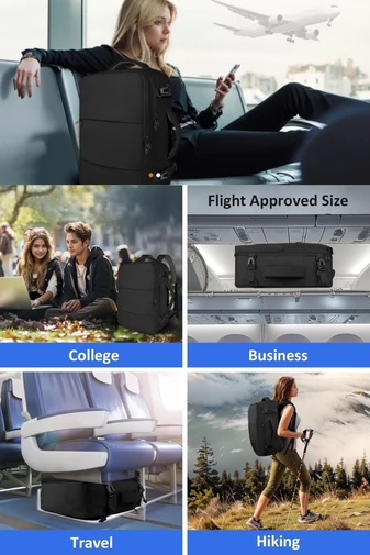  Multifunkčný Batoh Čierny Bonluo s veľkosťou pre 15,6-palcový laptop Wizzair 40*30*20cm
