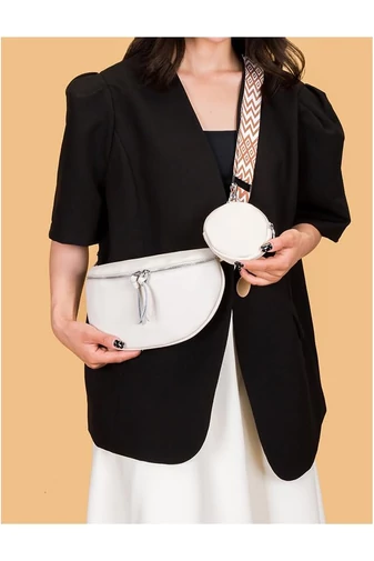 Crossbody kabelka z pravej kože s odnímateľnou peňaženkou Biela Univerzálna Bonluo 26*15*cm 