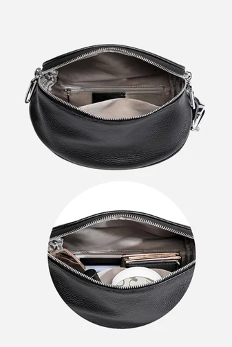 Crossbody Kabelka z pravej kože Bonluo Čierna 22*15*9cm