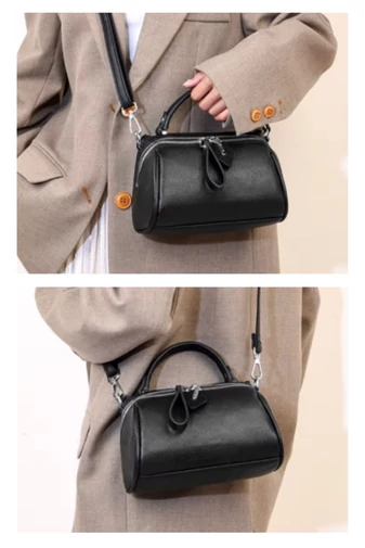Dámska Kabelka z pravej kože Bonluo Čierna Elegantný model 21*14*12cm