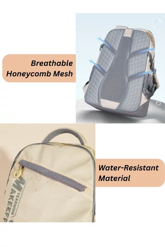 Ruksak Prémiový Unisex Do Školy a Cestovanie z Ergonomickej Oxford tkaniny ZUONU Béžový s Oranžovou 46x31x20cm