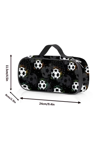 Peračník Pre Chlapcov s Motívom Futbalových Lôpt s Rúčkou, Čierny 11,5x24x6cm