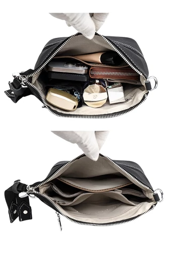 Crossbody Taška z Pravej Kože, Elegantná, Praktická, Nepremokavá, Hnedá 23×19×13cm