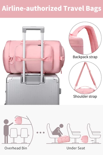 Bonluo ružová cestovná taška / batoh z nepremokavého materiálu, rozmery Wizzair (40*30*20cm) prémiová kvalita