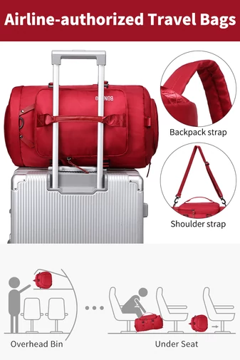 Bonluo červená cestovná taška / batoh z nepremokavého materiálu, rozmery Wizzair (40*30*20cm) prémiová kvalita