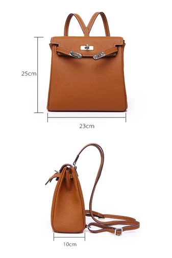 Dámsky Mini Ruksak z Pravej Kože s Elegantným Dizajnom, Bonluo, Čierny 25×23×10cm
