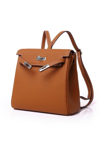 Dámsky Mini Ruksak z Pravej Kože s Elegantným Dizajnom, Bonluo, Hnedý 25×23×10cm