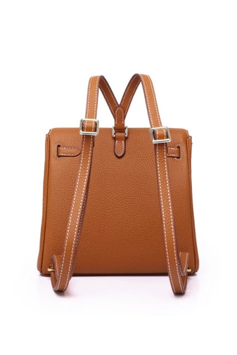 Dámsky Mini Ruksak z Pravej Kože s Elegantným Dizajnom, Bonluo, Hnedý 25×23×10cm