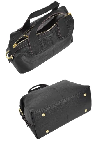 Multifunkčná Kabelka do Ruky z Pravej Kože, Elegantná, Bonluo, Čierna 22×30×13cm