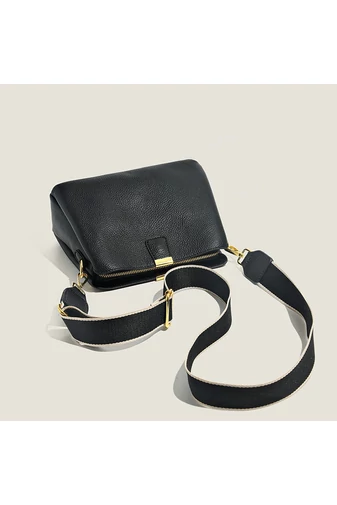 Kabelka na rameno/Crossbody Kabelka 2v1 z Pravej Kože, Kompaktná, Elegantná, Bonluo, Tmavomodrá 18×25×11cm
