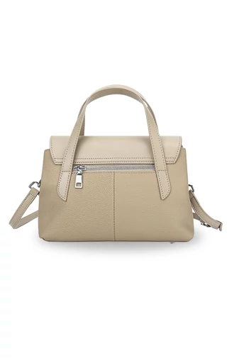 Kabelka do Ruky/Crossbody Taška 2v1z Pravej Kože, Elegantná, Kompaktná Béžová 17×25×11cm