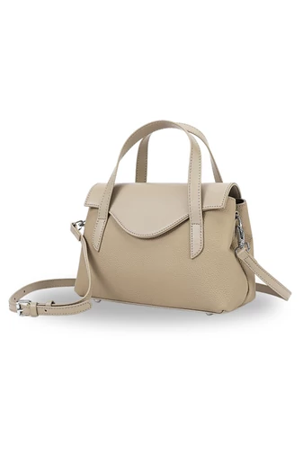 Kabelka do Ruky/Crossbody Taška 2v1z Pravej Kože, Elegantná, Kompaktná Béžová 17×25×11cm