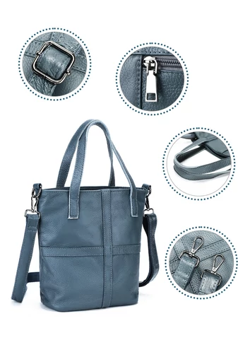 Kabelka/Crossbody Taška 2v1 z Pravej Kože, Multifunkčná, Čierna, 25×23×12cm