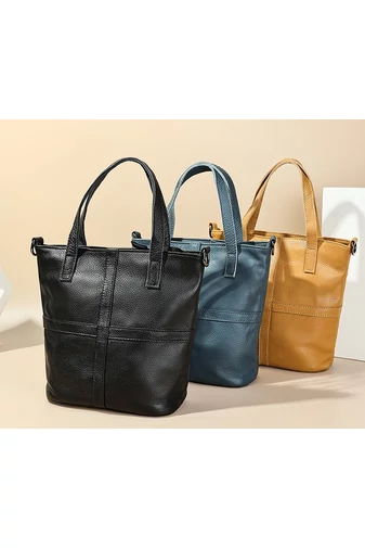 Kabelka/Crossbody Taška 2v1 z Pravej Kože, Multifunkčná, Čierna, 25×23×12cm