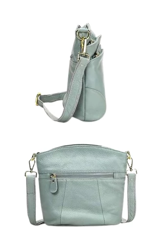 Crossbody Kabelka z Pravej Kože, Bonluo, Svetlomodrá 21*19,5*9,5cm 
