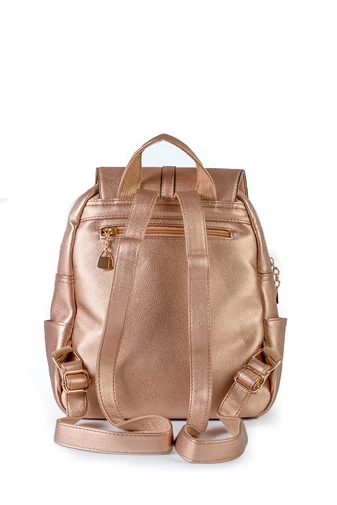 Bonluo Dámsky rosegold ruksak z umelej kože s doplnkom mačacej hlavy (30 x 25 x 13 cm)