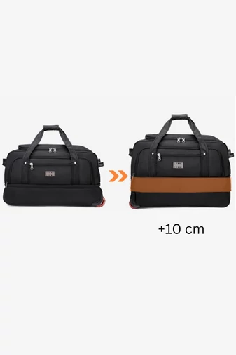 Rozšíriteľná Cestovná Taška so 6 kolieskami z Nepremokavého Materiálu, Čierna 70×47×37cm