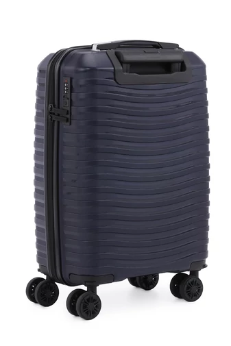 Palubný Kufor Wizzair s Tvrdými Stenami z Polypropylénu s Odnímateľnými Kolieskami, Bonluo, Tmavomodrý 55×35×22cm