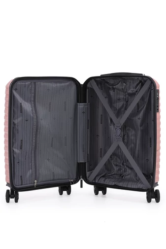 Palubný Kufor Wizzair s Tvrdými Stenami z Polypropylénu s Odnímateľnými Kolieskami, Bonluo, Rosegold 55×35×22cm