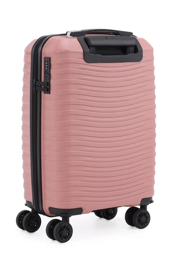 Palubný Kufor Wizzair s Tvrdými Stenami z Polypropylénu s Odnímateľnými Kolieskami, Bonluo, Rosegold 55×35×22cm