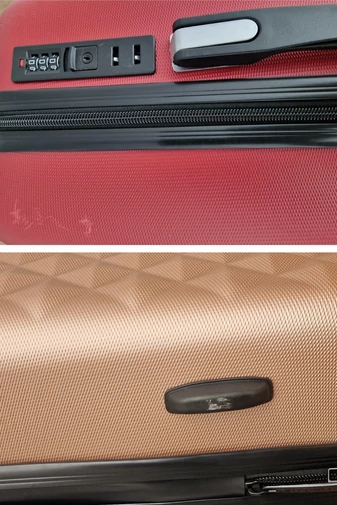 Ružovo Zlatý Esteticky poškodený kufor Bonluo s pevnými stenami Wizz-Air Veľkosť 55*35*22cm Odnímateľné Kolieska