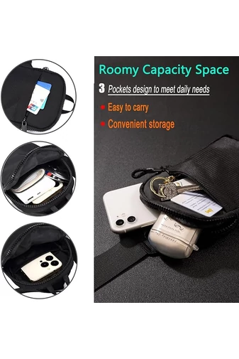 Mini Crossbody Taška Unisex s Nastaviteľným popruhom ideálne na šport z polyesteru Tmavomodrá Bonluo19*13*3cm