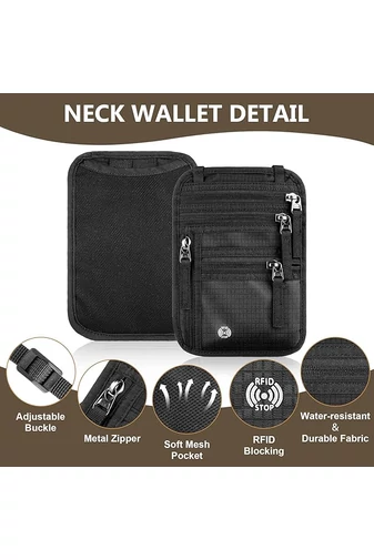 Cestovný Držiak na doklady s ochranou RFID Vodotesný, Unisex, Čierny Bonluo 20*14 cm