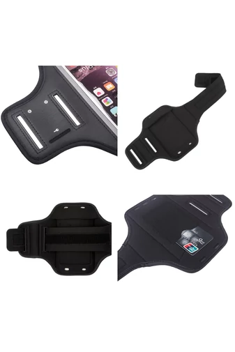 Športový Náramok/Puzdro na telefón neoprénový materiál Unisex obrazovka 6,2” na Beh, Cyklistiku, Fitness, Sivo Čierna