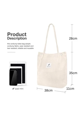 Plátenná Taška na voľný čas Priestranná odolná a elegantná Bonluo Béžová 38*35*11cm