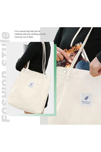 Plátenná Taška na voľný čas Priestranná odolná a elegantná Bonluo Béžová 38*35*11cm