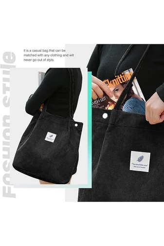 Plátenná Taška na voľný čas Priestranná odolná a elegantná Bonluo Čierna 38*35*11cm