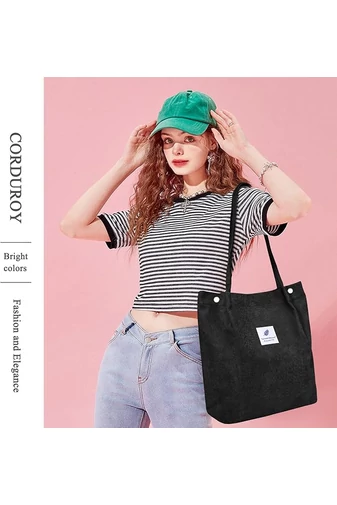 Plátenná Taška na voľný čas Priestranná odolná a elegantná Bonluo Čierna 38*35*11cm