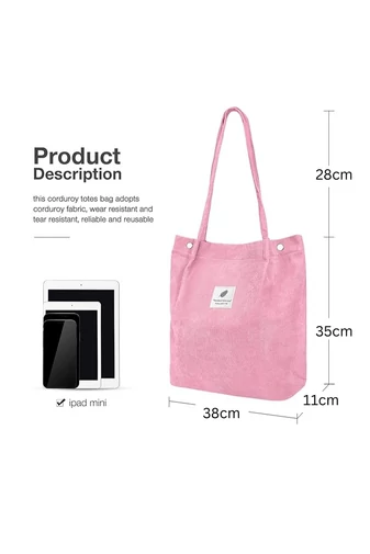Plátenná Taška na voľný čas Priestranná odolná a elegantná Bonluo Ružová 38*35*11cm